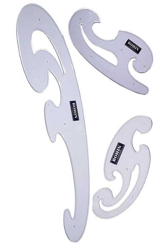 JUEGO 3 REGLAS COSTURA CURVAS BOHIN (14/17/32CM)